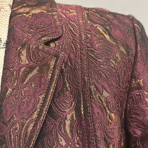 Metallic Bronze Maroon blazer formal - Picture 3 of 6